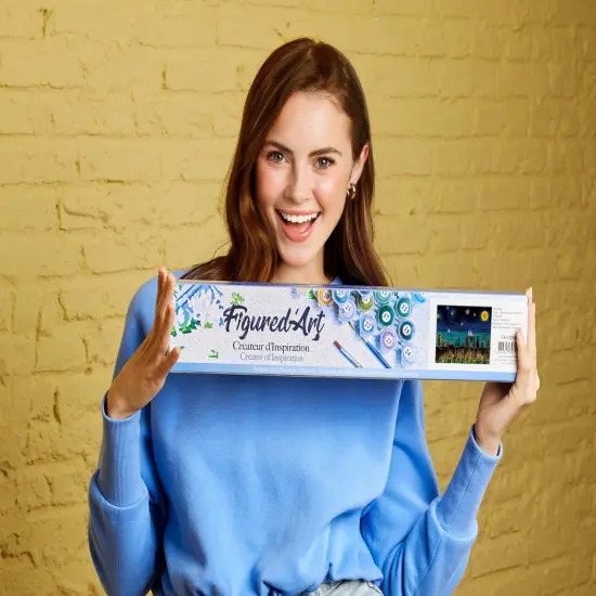 Figured'Art Paint by Numbers for Adults Starry Night with Animals 16"x20" - Craft Art Painting DIY Kit Rolled Canvas without frame {2}