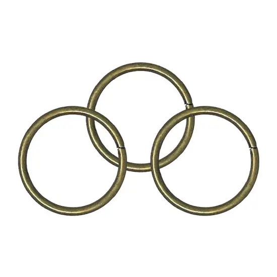 O Ring 2" Diameter Antique Brass with 1/4" Rim {4}