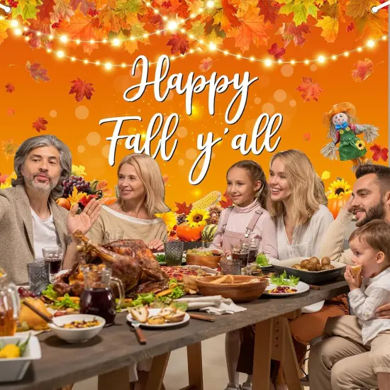 Happy Fall Y'all Backdrop Banner Autumn Harvest {3}