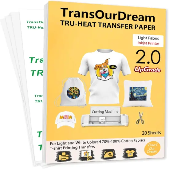 Upgraded Iron on Heat Transfer Paper for T Shirts (20 Sheets, 8.5x11") {1}
