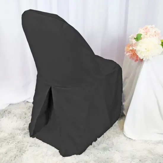 1 Piece Black Polyester Chair Cover for Classic Folding Seating {2}