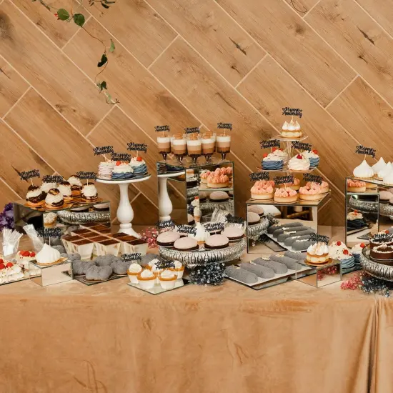 24 Pack Happy Anniversary Cupcake Toppers Black Glitter {3}