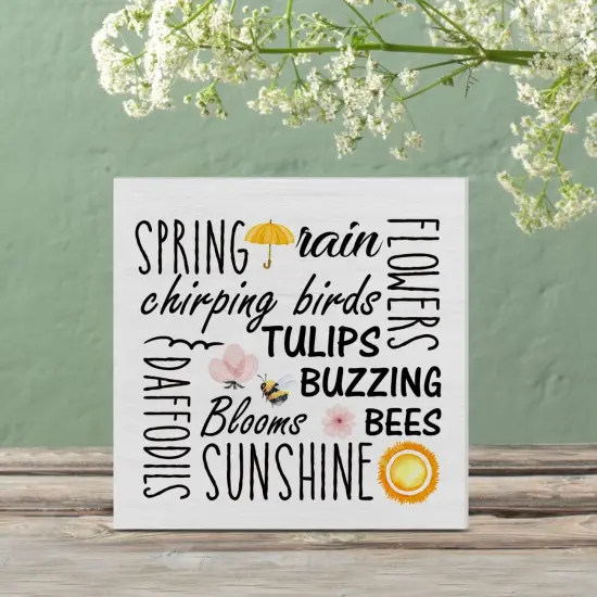 Spring Quote Wooden Box Sign Farmhouse Wood Box Sign Spring {5}