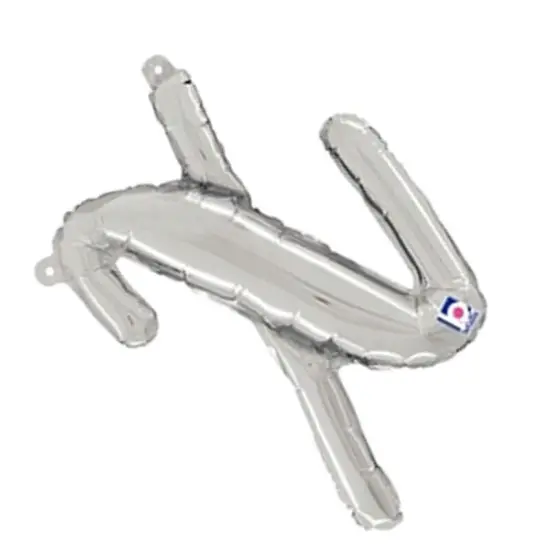 Betallic&reg; 14 Inch Script Letter X Silver Air Fill Only Balloon {5}