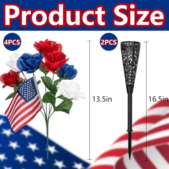 4 Bunches Memorial Day Artificial Flowers {2}