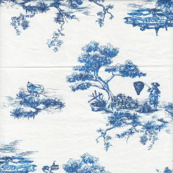 1 Yard Stretch Poplin Toile Print Fabric, 57/58&Prime; Wide Cotton Spandex Blend DENIM {5}