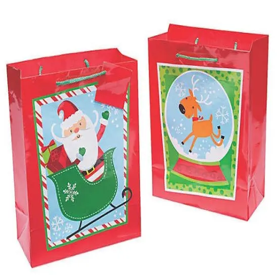 Whimsical Christmas Gift Bags - 12ct {1}