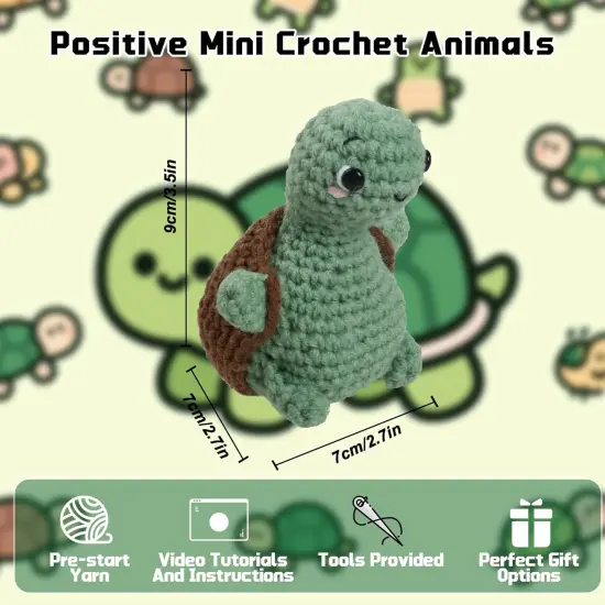 Positive Mini Crochet Animals Kit - Turtle {3}