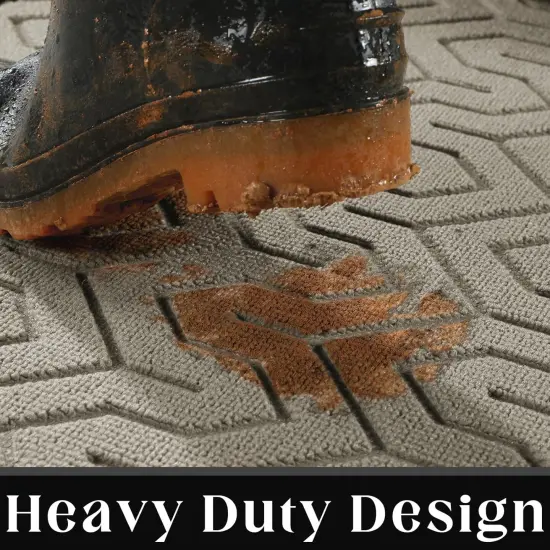 Front Door Mat Outside Entrance, 29.5x17 Waterproof Outdoor Indoor Welcome Mat, Heavy Duty Doormat, Low Profile, Non Slip Garge Porch Entryway Mat, Easy Clean, Beige {3}