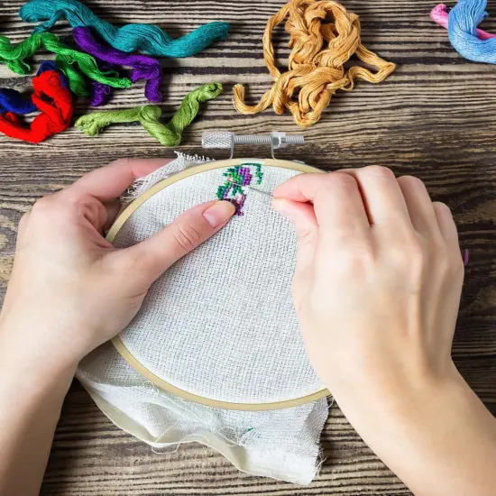 8 Pieces Embroidery Hoops, Bamboo Frame Circle Cross Stitch Hoop (4IN / 10cm) {4}