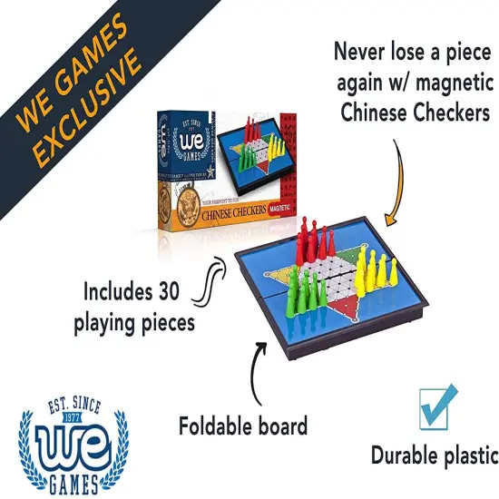 WE Games Magnetic Folding Travel Chinese Checkers Board Game {3}