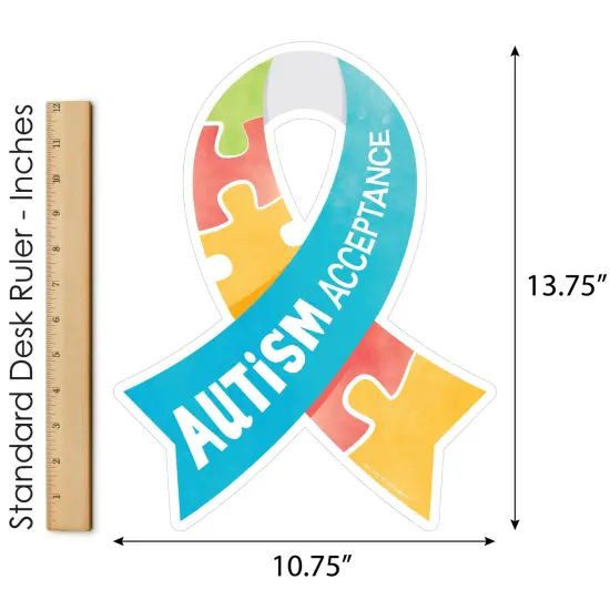 Big Dot of Happiness Autism Acceptance Outdoor Lawn Sign - Awareness Ribbon Small Yard Sign - 1 Piece {5}