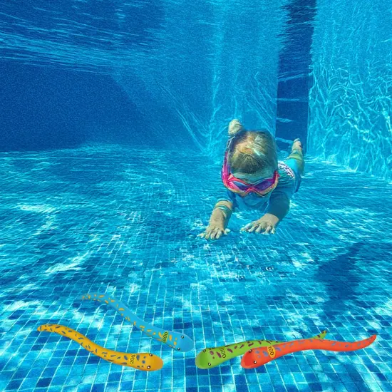 Swim Central Set of 4 Vibrantly Colored Fun Moray Eel Diving Point Sticks Swimming Pool Toys 10'' Multi {3}