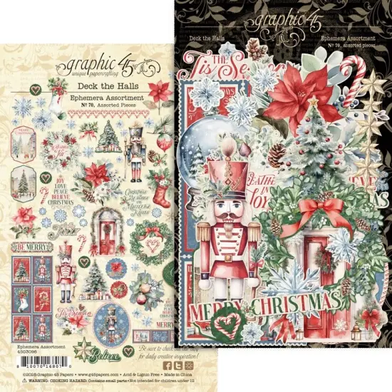 Graphic 45 Ephemera Set-Deck The Halls {1}