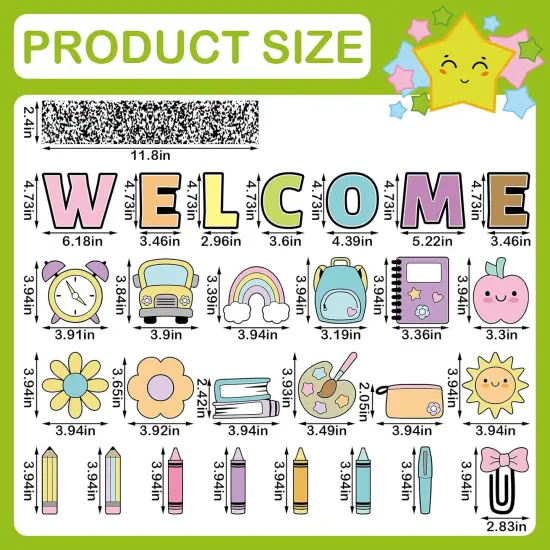 63 Pcs Girl Style Bulletin Board Decoration Set {2}