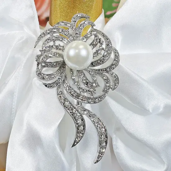 Comet Rhinestone Chair Sash Buckle Silver Metal Accent 2 Inch Width {3}