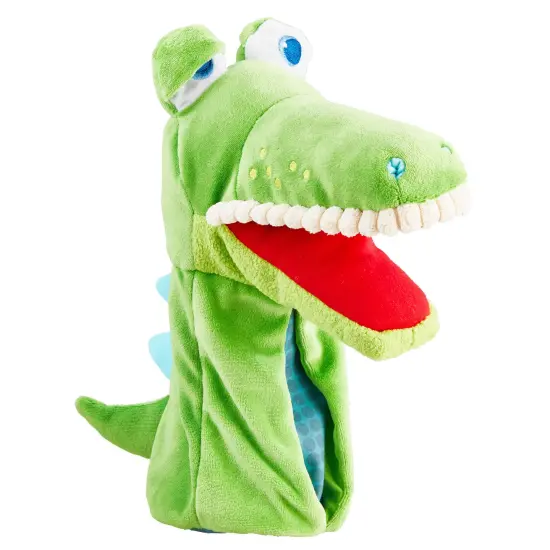 HABA Hand Puppet - Eat it Up Croco Interactive Puppet Show Toy with Belly Bag for Storytelling, Speech Therapy Toys and Pretend Play for 18 mo+ Multicolor {4}