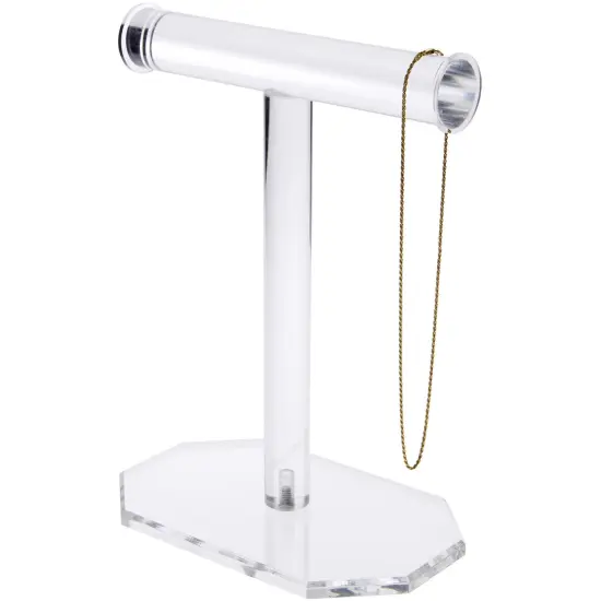 Plymor Clear Acrylic T-Bar Necklace Display Stand, 10.75" H x 8" W x 5" D {3}