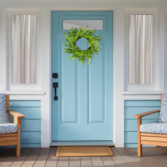 Northlight Fern Leaf Artificial Springtime Wreath - Green - 18" {4}
