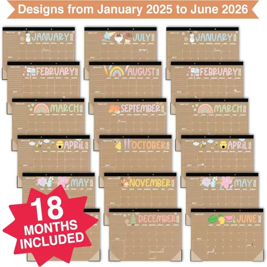 Teacher Desk Calendar 2025-2026 &ndash; 18-Month Desktop Calendar for Home {3}