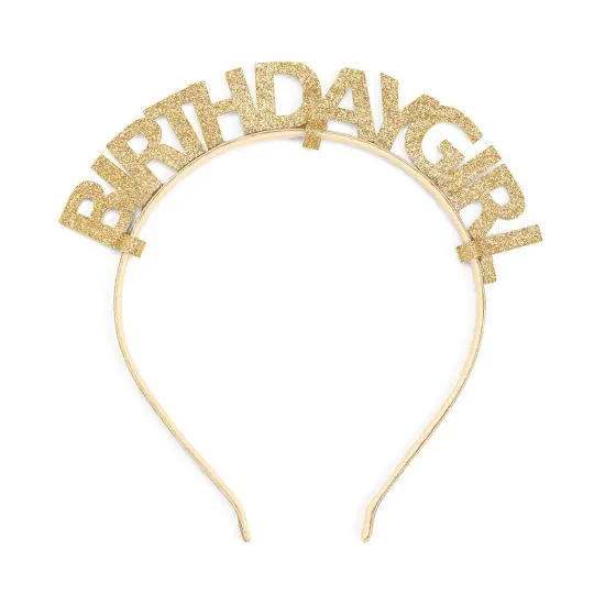 Gold Birthday Girl Headband - Kids Birthday Headband {1}