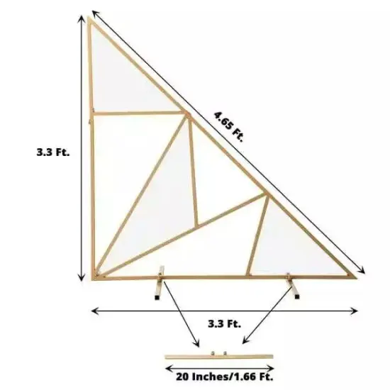 3 feet Gold Triangle Geometric Metal Wedding Arch Backdrop Stand Decorations {4}