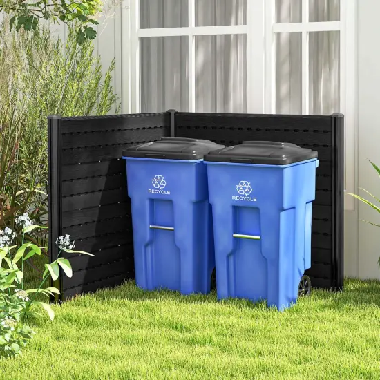 Costway 2 PCS 48" L x 46" H Air Conditioner Fence Outdoor Privacy Fence Screen Brown/White/Black {4}