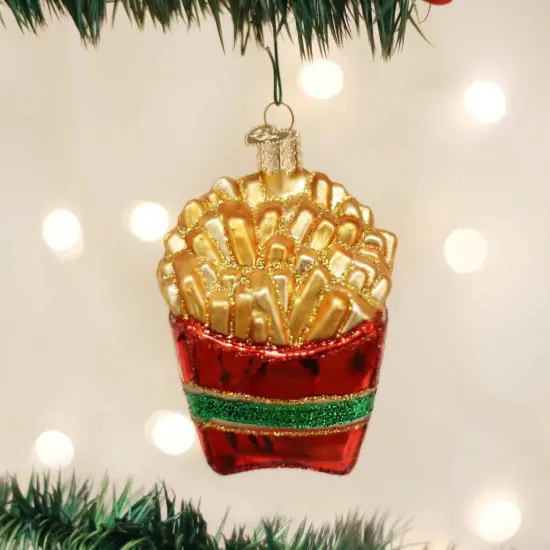 Old World Christmas 3.25 In French Fries Tree Ornament , Ornament Fast Food Potato Red {3}