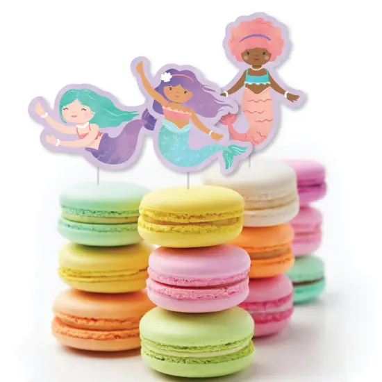 Big Dot of Happiness Mermaid Party Small Paper Cutouts, DIY Birthday Decor Craft, Starfish, Seashell & Mermaid Shaped Party Cut-Outs - 24 Count {4}