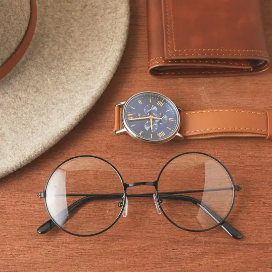 4 Pack Fake Round Wizard Glasses for Halloween Magic Party Costumes Eyewear Accessories Favors, Black {3}