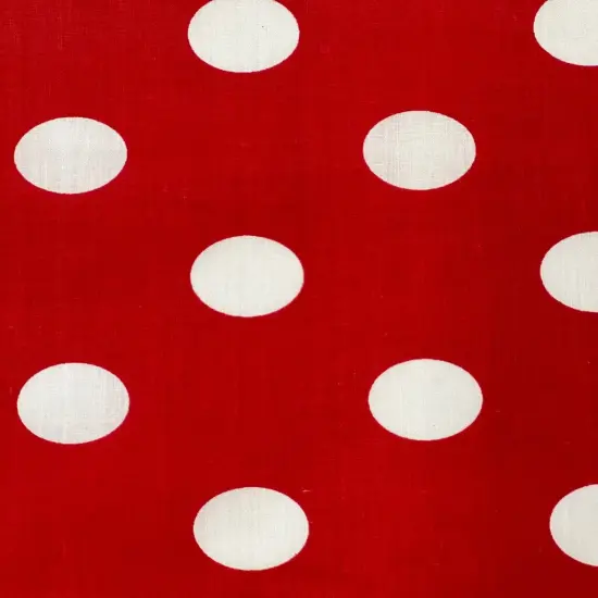 1 Yard Big Polka Dot Printed Poly Cotton Fabric 58/59 Inches Wide Red {1}