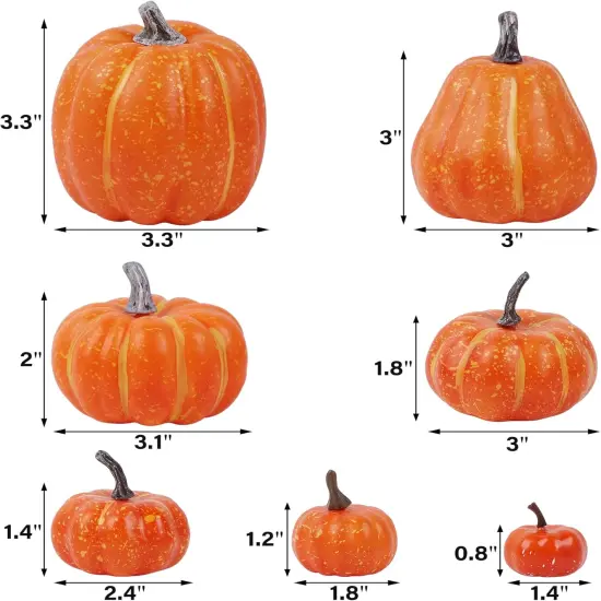 46 Pcs Assorted Size Artificial Pumpkins Fall Decorations {2}
