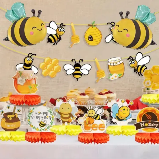 4 PCS 31 Inch Bee Birthday Party Decorations,Bee Baby Shower Decorations {4}