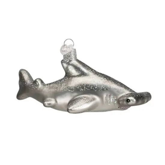Old World Christmas 2.0 Inch Hammerhead Shark Christmas Tree Ornament , Fish Ocean Ornament Gray {1}