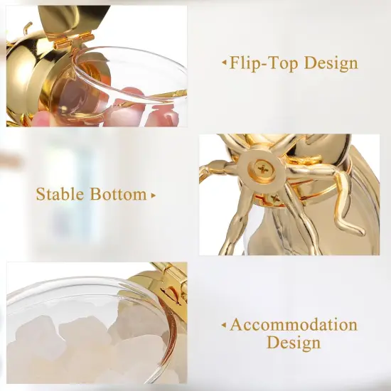 Honey Jar, Honey Dispenser Honey Pot with Spoon, Syrup Dispenser, Crystal Condiment Pot, Bee Shaped Glass Honey Pot Glass Honey Pot Container for Store Honey Syrup Jam Jelly Home Kitchen {4}