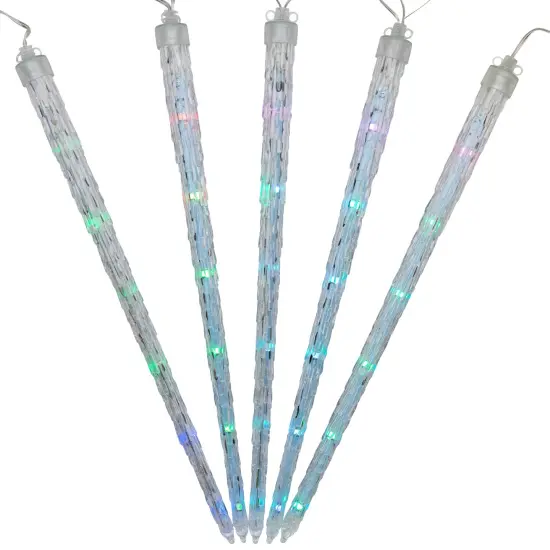 Northlight LED Color Changing Cascading Icicle Christmas Light Tubes - Multicolor - 13' Clear Wire - 5ct {3}