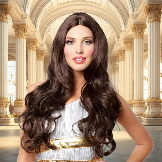 Goddess Adult Brown Costume Wig {4}