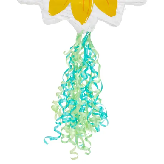Pull String Sunflower Pinata for Sunshine Baby Shower, Floral Birthday Party Decorations (Small, 13x13x3 In) Yellow {6}