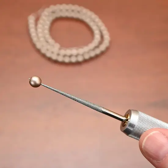 The Beadsmith Deluxe Diamond Coated Bead Reamer w/ 3 Interchangeable Tips & Aluminum Storage Handle, for Opening & Enlarging Holes & Smoothing Edges {5}