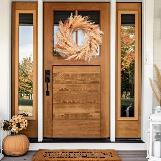 Artificial Faux Pampass Grass Fall Wreaths {2}