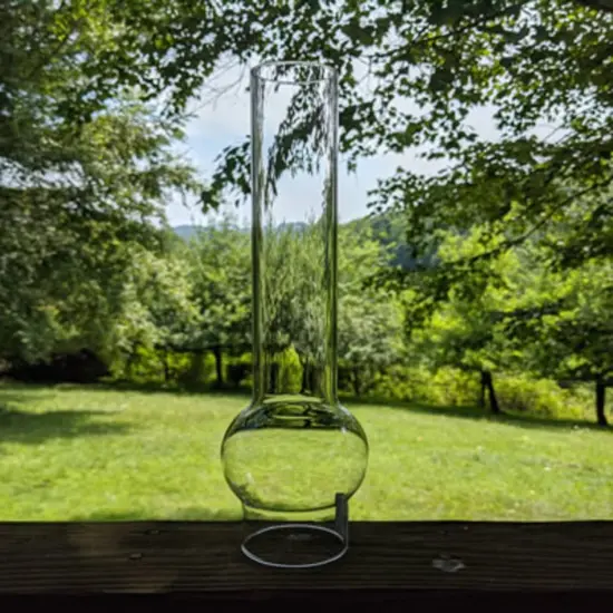 Clear Glass Lamp Chimney, Replacement Hurricane Globe Measures 2 5/8 Inch Diameter Base x 12 Inches High for Oil or Kerosene Lanterns, Matador {5}