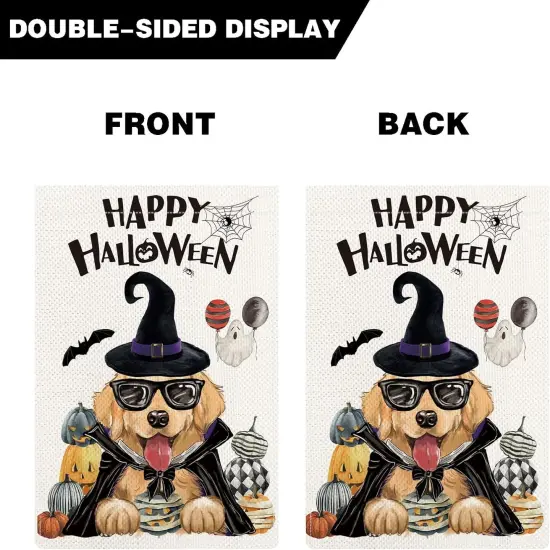 12x18 Inch - Golden Retriever Happy Halloween Garden Yard Flags(Golden Retriever) {2}
