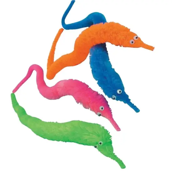 Worm on a String 8 1/2 Inches Long Fuzzy Worms {5}