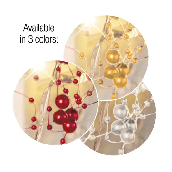 Collections Etc Lighted Berry-Beaded Holiday Garland {4}