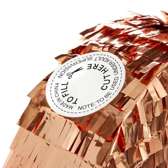 Sparkle and Bash Rose Gold Foil Pull String Heart Pinata, Ideal for Birthday Party Decorations & Supplies, Quinceanera, Valentine's Day (15.7 x 13 x 3 In, Small), Ages 3-14 {6}