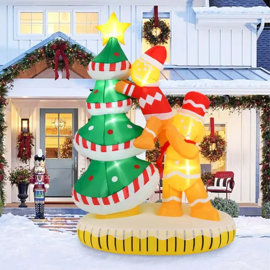 Costway 7 ft Inflatable Christmas Tree with 7Internal LED Lights & Built-in Fan for Yard {4}