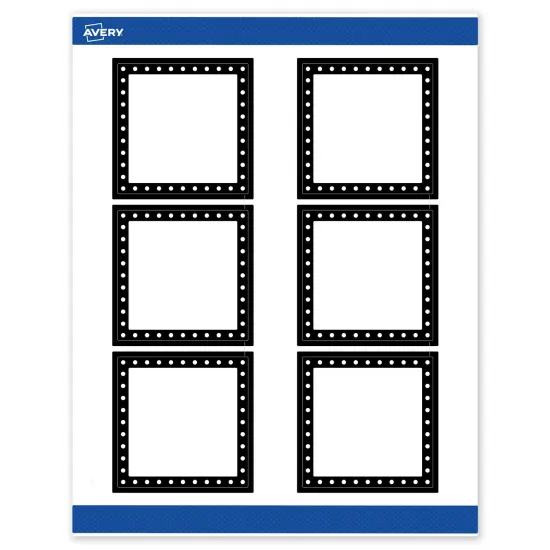 Avery Printable Square Labels, Black and White Polka Dots, 3" x 3", Matte White Square Labels, Permanent, Laser/Inkjet, 60ct, Great for Product Labels {1}