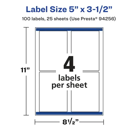 Avery Glossy Clear Rectangle Labels with Sure Feed, 5" x 3.5" {5}