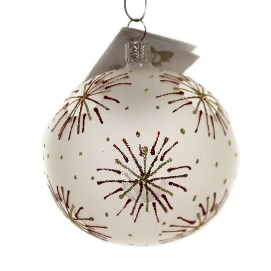 Golden Bell Collection 3.25 In Red & Gold Starburst Christmas Tree Ornament , Christmas Decor Ornament July 4Th Christmas White {2}