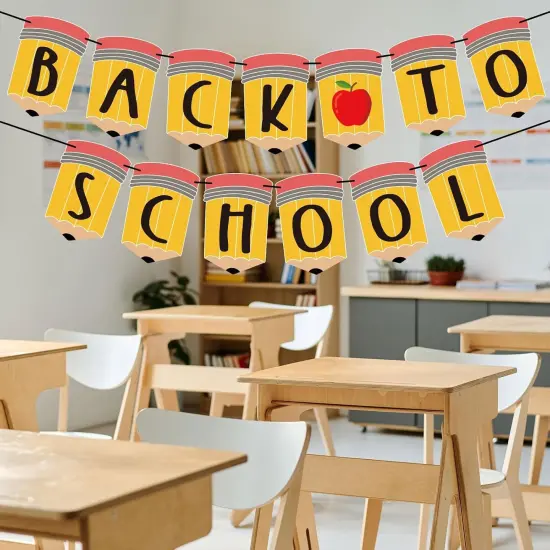 Paper Banner Pencil Apples Bunting Garland {2}